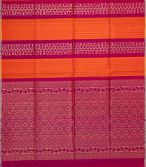 Magenta & Orange Handloom Soft Silk Saree With Stripes-SO4251
