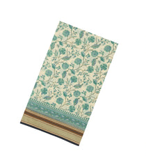 Shaodw Green Printed Blended Cotton Saree With Floral Motifs-BL6249