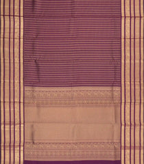 Burgundy Handloom Kanchipuram Silk Saree With Zari Checks-KA15723