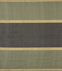 Bottle Green Handloom Muppagam Silk Cotton Saree With Checks & Buttas-SC4581