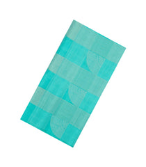 Turquoise Handloom Soft Silk Saree With Checks & Contrast Pallu -SO4629