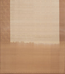 Taupe Handloom Soft Silk Saree With Floral Buttas & Contrast Border-SO4560