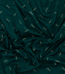 Dark Green Handloom Bengal Cotton Saree With Chevron Buttas-BG1582