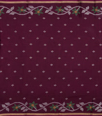 Dark Maroon Printed Blended Erode Cotton Saree With Zari Border-SY0458