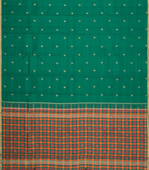 Dark Green Handloom Silk Saree With Buttas & Kottadi Kattam Pallu-KA16733