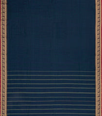 Indigo Woven Chirala Cotton Saree With Elephant Border-CR1430