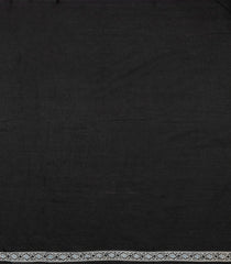 Black Printed Jaipur Cotton Saree With Floral Motifs-JC1468
