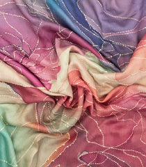 Multi Colour Printed Tussar Silk Saree With Abstract Motifs-TU3631