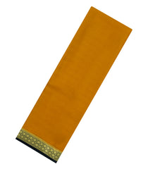 Mustard Woven Mysore Silk Saree With Contrast Zari Border-MS3320