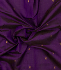 Purple Handloom Silk Cotton Saree With Zari Stripes & Buttas-SC4754