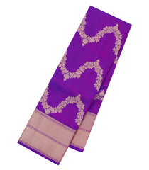 Purple Woven Pure Silk Saree With Floral Zari Motifs-EC2587