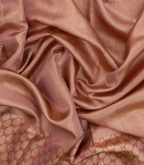 Dusty Pink Handloom Tissue Kanchipuram Silk Saree With Floral Motifs-KA14271