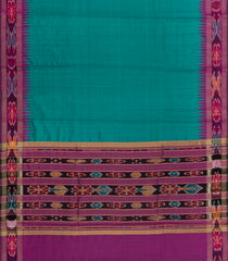 Cyan Woven Dupion Silk Saree With Tie & Dye Border-DS0637