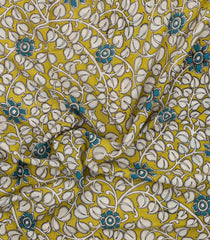 Cream Printed Kalamkari Cotton Saree-KAL1261