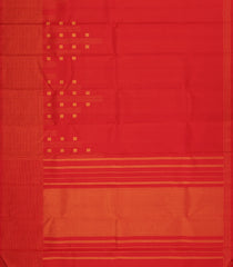 Red Handloom Kanchipuram Silk Saree With Temple Border-KA15058-Red