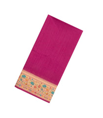Pink Woven Art Dupion Saree With Meena Floral Border-BL5934