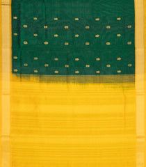 Dark Green Handloom Silk Cotton Saree With Buttas & Contrast Border-SC4712
