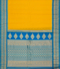 Yellow Handloom Gadwal SICO Saree With Cotton Body & Silk Border-GA0390