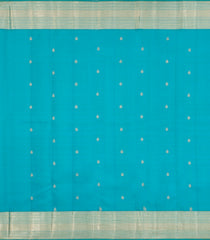 Turquoise Handloom Kanchipuram Silk Saree With Annam Motifs-KA15080