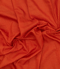 Red Woven Blended Viscose Saree With Zari Checks & Contrast Border-BL6101