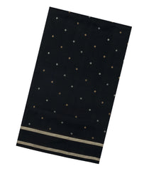 Black Handloom Uppada Silk Saree With Coin Buttas-UP0424