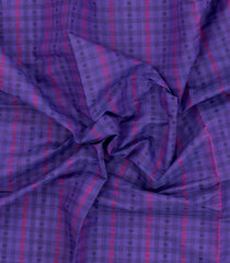Purple Handloom Village Cotton Saree With Checks & Buttas-VC1623