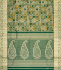 Dark Green Handloom Kanchipuram Bridal Silk Saree With Meena Motifs-KA16293