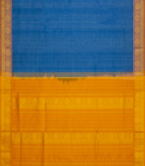 Blue Handloom Silk Cotton Saree With Contrast Border-SC4709