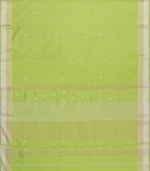 Pista Green Handloom Maheswari Silk Cotton Saree With Buttas-SC4123