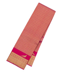 Hot Pink Handloom Kanchipuram Silk Saree With Rudraksham Motifs-KA15217