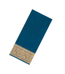 Indigo Woven Art Dupion Saree With Meena Floral Border-BL5963