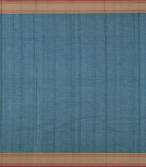 Blue Handloom Kanchi Cotton Saree With Diamond Motifs-KC1703