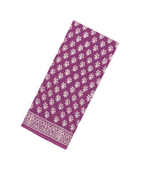 Lilac Printed Jaipur Cotton Saree With Printed Floral Motifs-JC1779