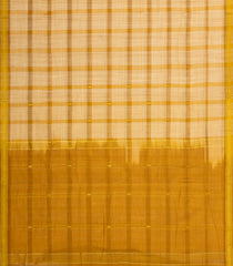Beige Woven Kadappa Cotton Saree With Checks-KN0730