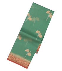 Mint Green Handloom Banarasi Organza Silk Saree With Floral Buttas-BE1482