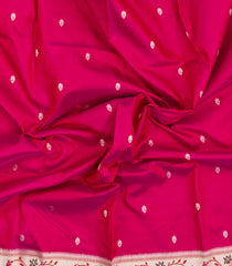 Pink Handloom Banarasi Silk Saree With Floral Buttas & Meena Borde-BE1764