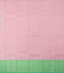 Baby Pink Handloom Korvai Silk Pavadai & Aquamarine Blouse-PM2087