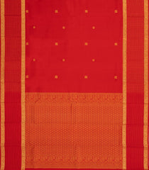 Red Handloom Kanchipuram Silk Saree With Annam Buttas-KA14112