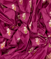 Pink Woven Blended Dupion Saree With Meena Floral Motifs