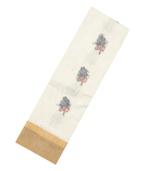 Off White Handloom Rasipuram Cotton Saree With Floral Buttas-RA2526