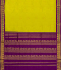 Lime Green Handloom Korvai Silk Cotton Saree With Zari Buttas-SC4977