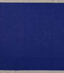 Dark Blue Handwoven Bengal Cotton Saree With Grey Border-BG1505