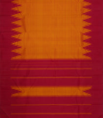 Turmeric Yellow Handloom Korvai Kanchipuram Silk Saree With Silk Temple Border-KA16701
