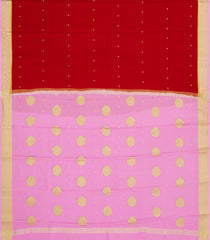 Red Woven Mysore Silk Saree With Buttas-MS3420