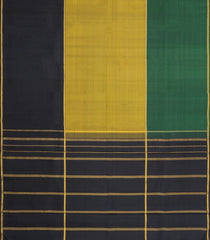 Olive Green Handloom Kanchipuram Silk Saree With Ganga Jamuna Border-KA16192