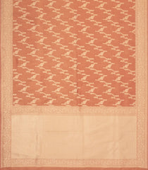 Peach Woven Art Dupion Tissue Saree With Floral Motifs-BL5858