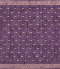 Lilac Printed Synthetic Tussar With Contrast Zari Border-SY0282