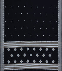 Black Handloom Bengal Cotton Saree With Diamond Buttas-BG1602