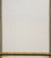 Off White Handloom Kerala Cotton Saree With Black Border-KEC1051