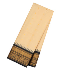 Cream Handloom Gadwal SICO Saree With Cotton Body & Silk Border-GA0403